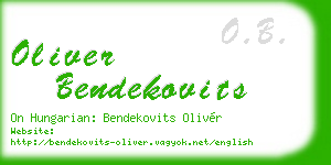 oliver bendekovits business card