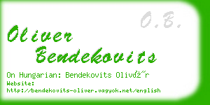 oliver bendekovits business card
